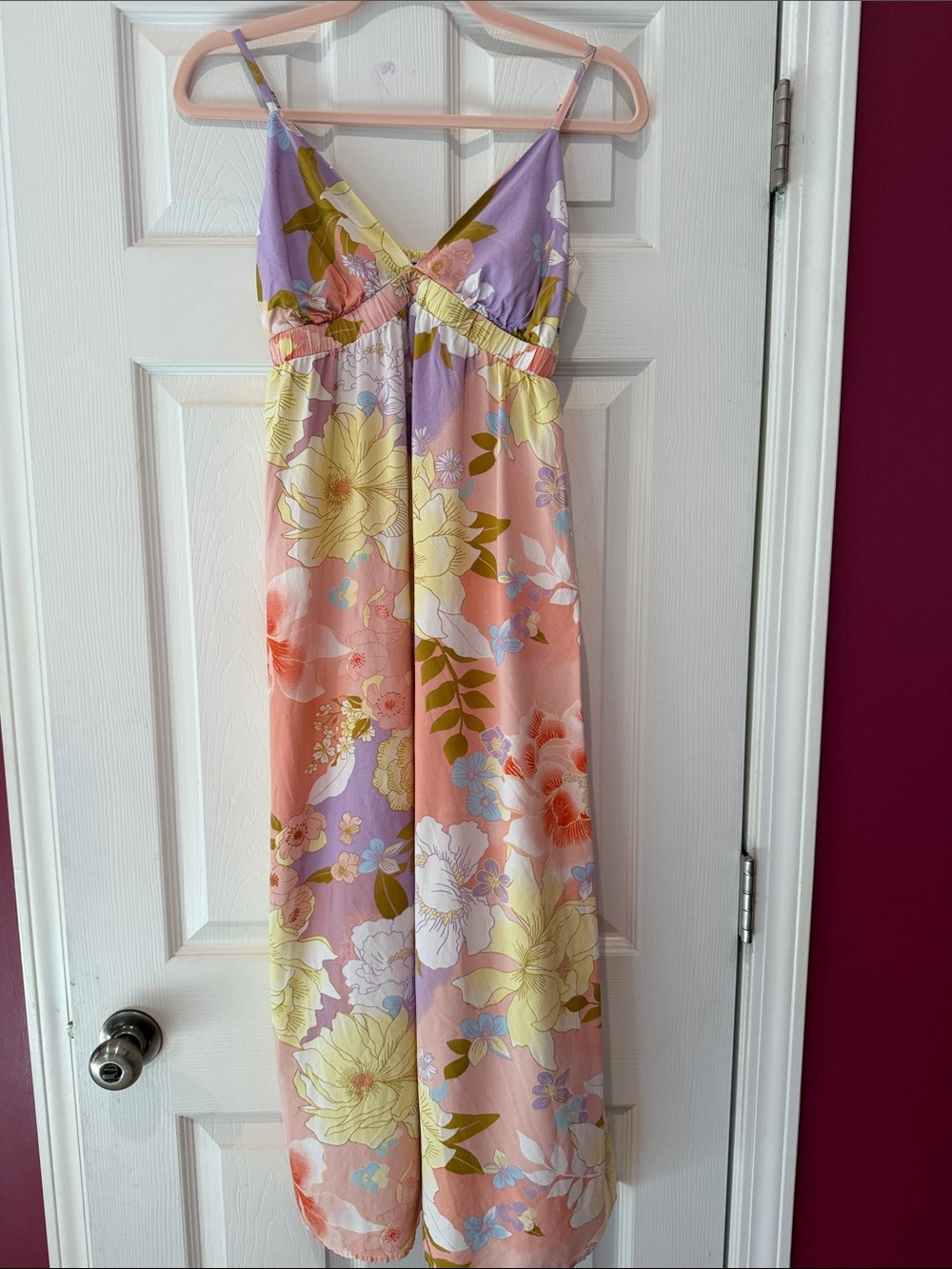 BILLABONG Floral Maxi Dress in Lavender & Peach